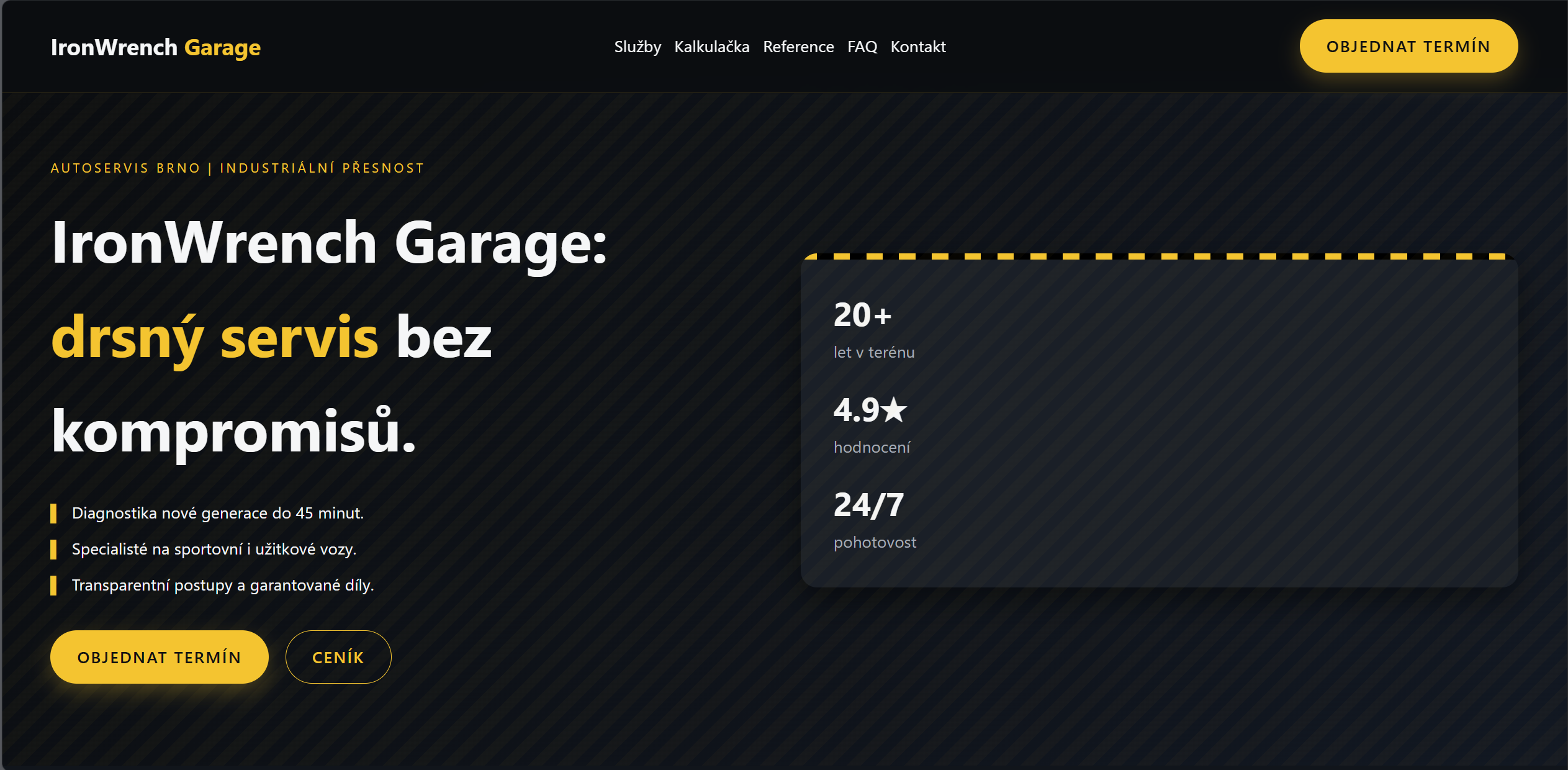 Ukázka webu – Industrial Auto Service